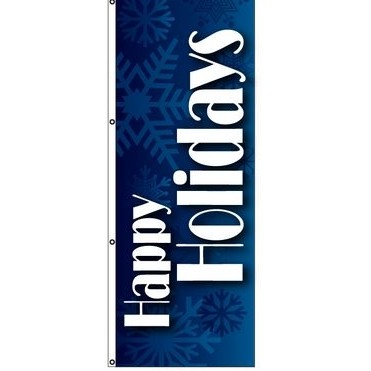 Unipole® Holiday Flag (Blue Happy Holidays)