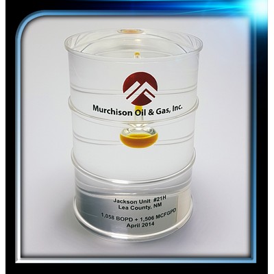 Custom Lucite Oil Barrel Award (2 7/8" Dia. x 4")