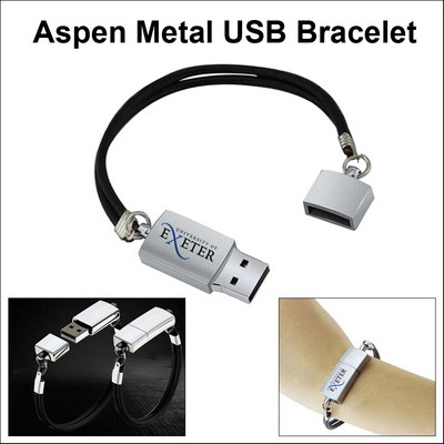 Aspen Metal USB Bracelet Flash Drive - 2 GB Memory