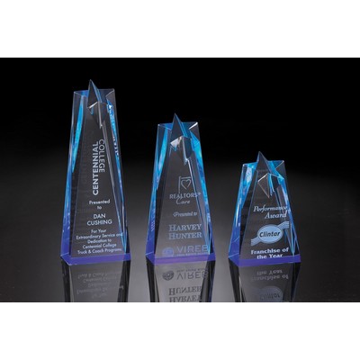 Medium Acrylic Blue Star Tower Award