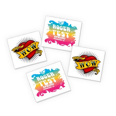 3" x 4" Custom Temporary Tattoos- 24 Hour Rush Delivery!