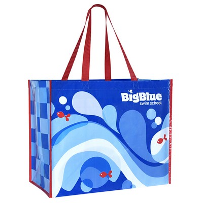 Custom Full-Color Laminated Woven PP Swimming School Promotional  Bag 18"x15"x10"