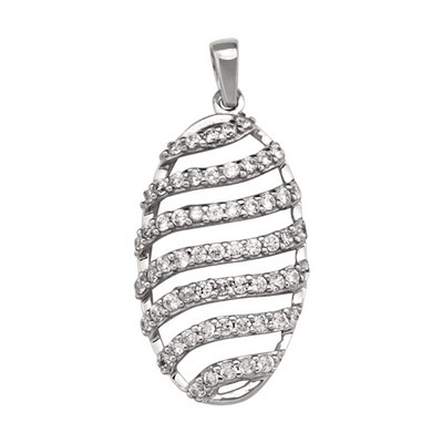 10K white gold CZ fashion pendant