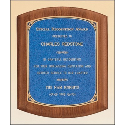 Solid American Walnut Plaque w/Linen Textured Plates (7.5"x8.5")