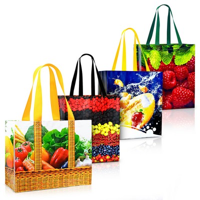 Top-Quality Laminated Woven Reusable Grocery Bag 15"x13"x8"