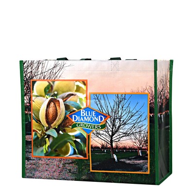 Custom Full-Color Laminated Woven Promotional Tote Bag 15"x13"x8"