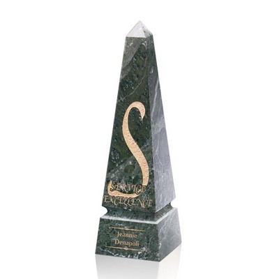 Groove Marble Obelisk - Green 10"