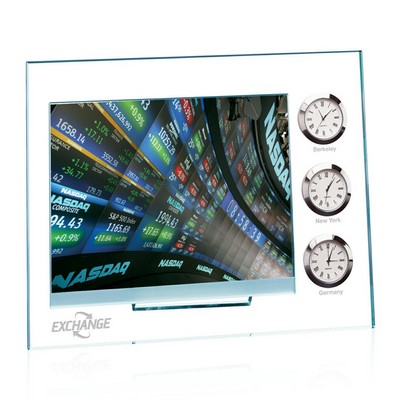 Dateline Clock/Frame - Jade/Chrome 10"x7¾"