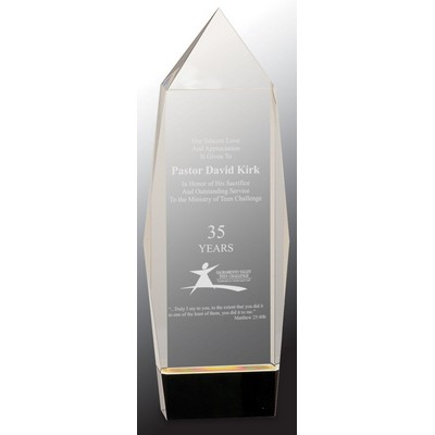 Peaked Tower Crystal Award, 10"H