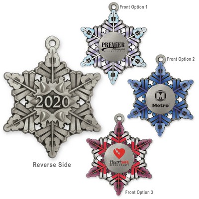 2020 Pewter Gallery Print Snowflake Ornament