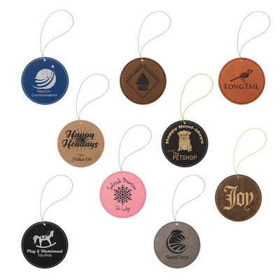 3.75" - Premium Leatherette Ornaments - Circle