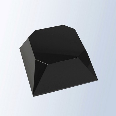 Black Crystal Four Sided Slant Base, 3-1/2" Sq, 2-3/4" Sq Top