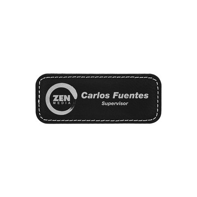 Black & Silver Leatherette Badge w/ Magnet