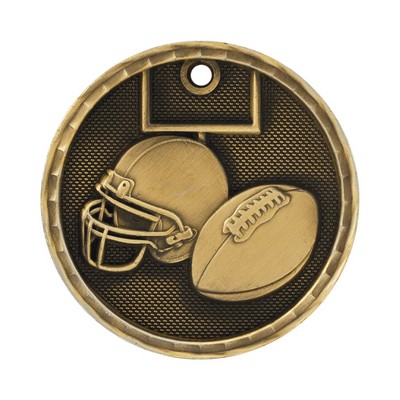 2" 3D Football Medal