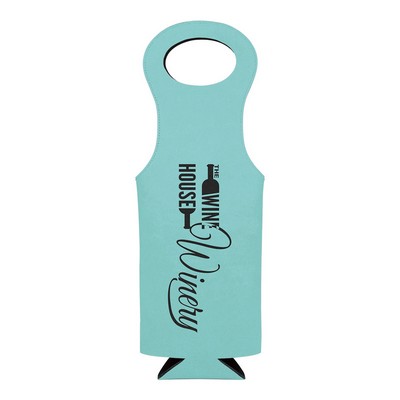 Teal Leatherette Wine Bag