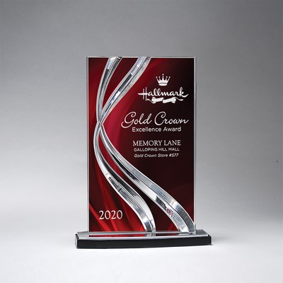 Acrylic Sweeping Ribbon Award - Medium