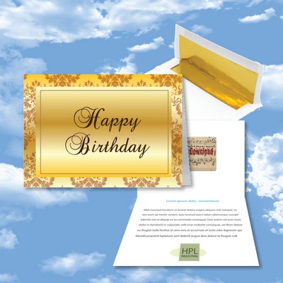 Birthday Greeting Card / Gold - free song download