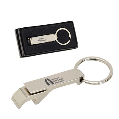 Traditional Chrome Bottle & Can Opener Keyring