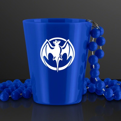 Blue Shot Glass Bead Necklace (NON-Light Up)