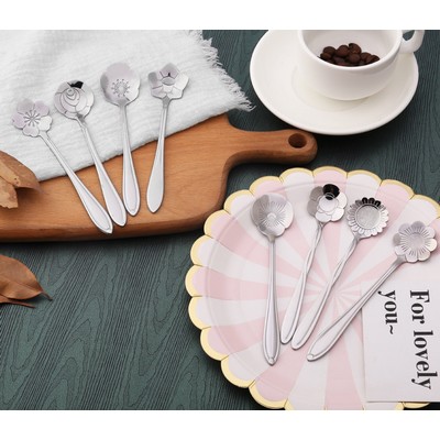 Flower Shape Stainless Steel Coffee Spoon