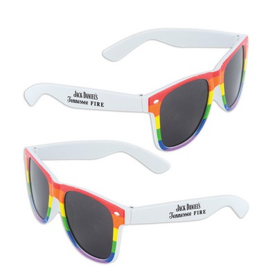 Rainbow Glasses with Custom Pad Print on Both Stems