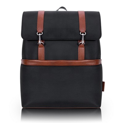 ELEMENT | 17" Black Nylon Two-Tone Flap-Over Laptop & Tablet Backpack | McKleinUSA