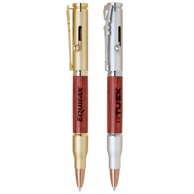 Bullet-III Bolt Action Ballpoint Pen (Wood Brown)