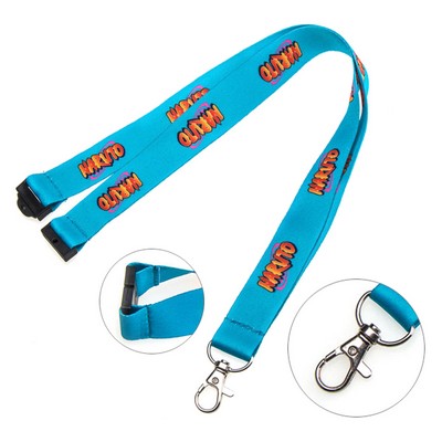 Sublimated Polyester Neck Lanyard w/ Safe breakaway