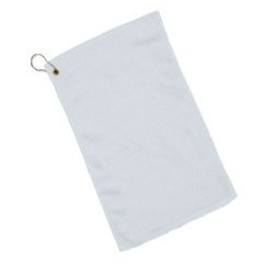 One Side Velour White Towel w/Terry Loop Other Side & Hemmed Ends