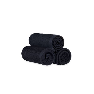 Black Bleach Proof Oxford Salon & Spa Hand Towel