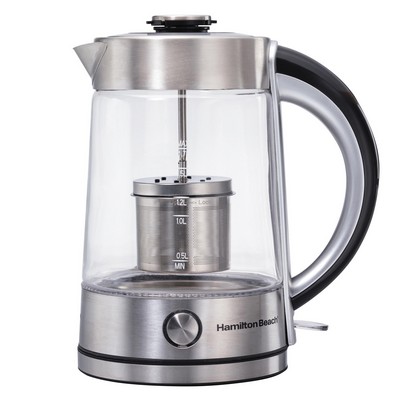 Hamilton Beach® 1.7 L Elegant Glass Kettle w/Tea Steeper