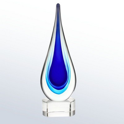 Small Tear Drop Blue Award