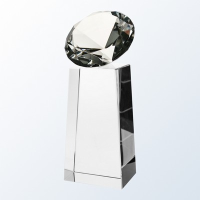 Clear Diamond Slant Optic Crystal Award - Medium