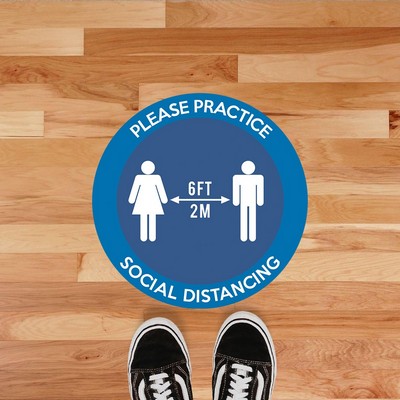 Custom "Practice Social Distancing" Floor Stickers - 12" x 12"