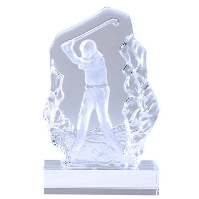 7¼" Sculpted Male Golfer Glass Award