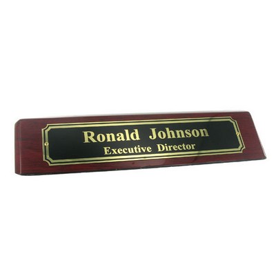 Piano Finish Desk Block w/Black Name Plate