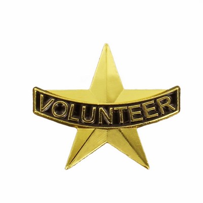 1" Volunteer Star Shaped Lapel Pin