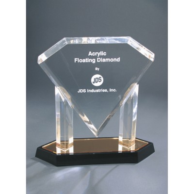 11 3/4" Gold Floating Diamond Acrylic Award