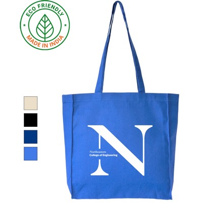 10 oz Cotton Canvas Royal Blue Tote Bag - Eco Friendly Grocery & Book Tote 14 x 13 x 4