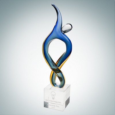 Art Glass Outstanding Award w/Clear Base