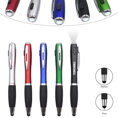 LED Flashlight Pen w/Stylus