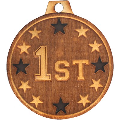 Wood Medals - 3 1/2" W x 3 1/2" H