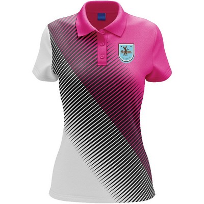 Women's Custom Full Sublimation Performance Short Sleeve Polo - 1-Way Stretch Interlock