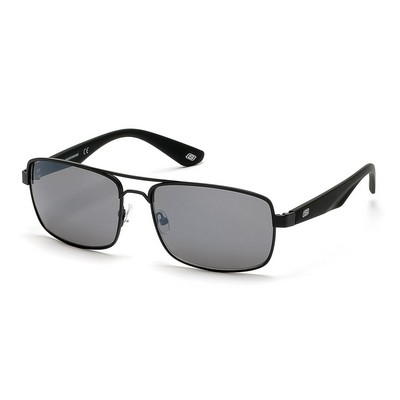 Skechers® Men's Matte Black/Smoke Gray Mirror Polarized™ Sunglasses