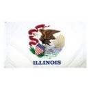 Illinois Indoor Parade Flag w/Pole Hem & Fringe (3'x5')