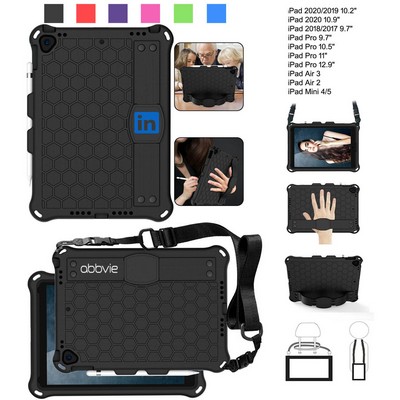 Kidder iPad 10.9" Case with Hand Strap + Shoulder Strap (Black)