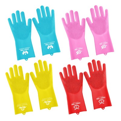 Multi-function Silicone Cleaning Brush Scrubber Gloves