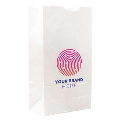 4.25" x 8.1875" x 2.375" Full Color SOS White Paper Bags