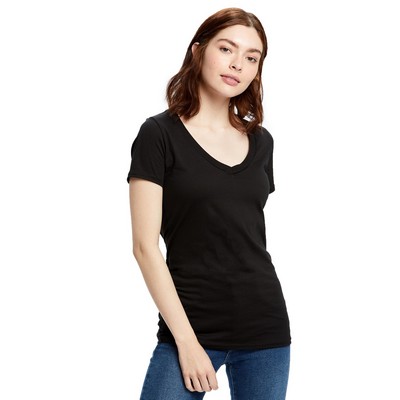 Women's Short Sleeve V-Neck Jersey Shirt