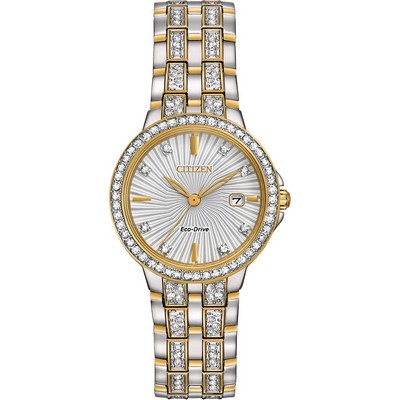 Citizen® Ladies' Silhouette Crystal Eco-Drive Watch, Two-tone SS Bracelet, Swarvoski Crystal Accents